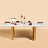 Luminary Junction Dining Table Gold - White Marble Top (Stainless Steel/Delhi Ncr only)